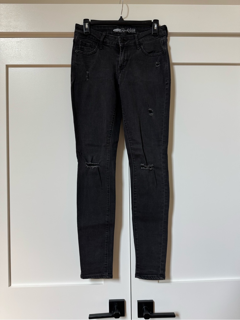 Old Navy Black Distressed Skinny Jeans